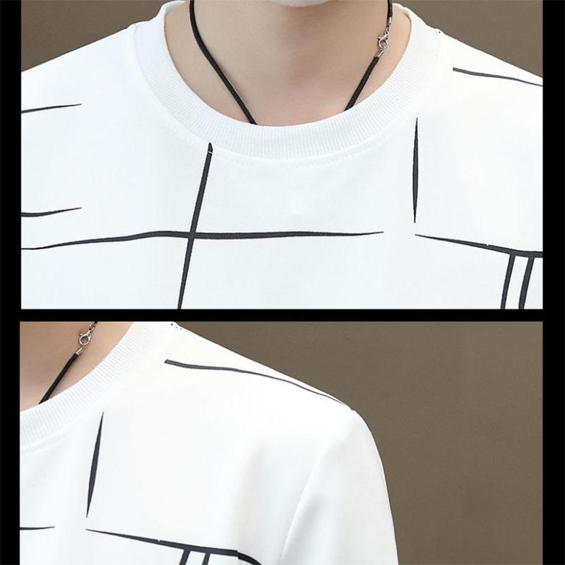 Autumn Men's Pullover Round Neck Youth Warm Top Slim Thin Long-sleeved Sweater Bottoming Shirt