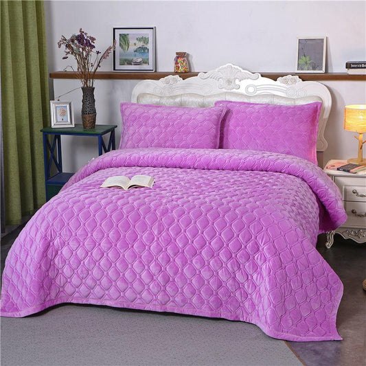 Crystal Fleece Blanket Sheet Mattress Double-sided Plus Fleece Warm Flannel Blanket Sheet Coral Fleece Blanket Single Double Blanket