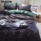 4 Pcs Bedding Set Lavender Printed Bed Sheet Bed Cover Home Textile Bedclothes