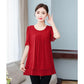 Women's Summer Chiffon Short Sleeve Large Size Round Neck Solid Color Loose T-Shirt