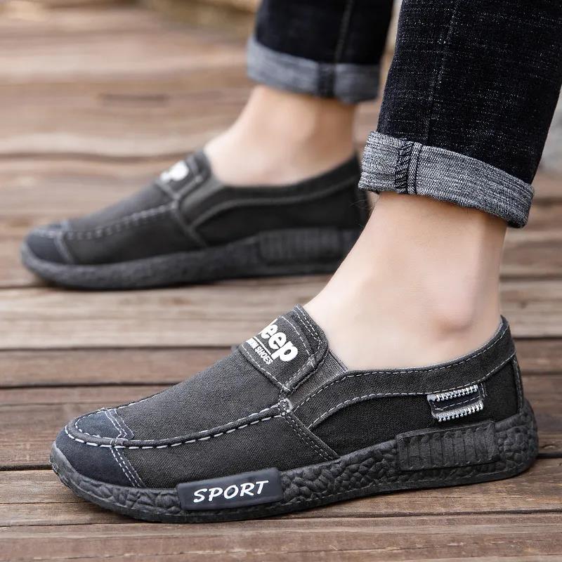 Spring and Summer Non-slip Deodorant Breathable Cloth Shoes Men's Autumn Large Size Casual Canvas Shoes All-match Work Shoes