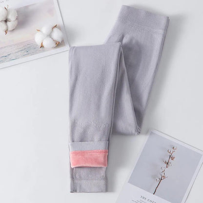 Warm Pants Ladies Long Trousers Cotton Trousers In Autumn and Winter Plus Velvet Thickened Slim Line Pants Student High-waisted Legging Trousers