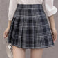 Women Mini Pleated Skirt Casual Loose Plaid Skirt 2020 Korean Style A-Line Skirt High Waist Skirt
