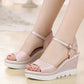 Summer Sandals Women's Platform Platform High-heeled Platform Belt Buckle Mid-heel High-heeled Sandals Women's Platform High-heeled Sandals