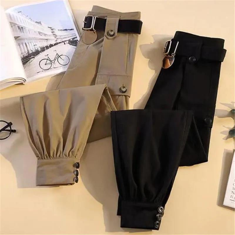 Plus Velvet Thickening Plus Size Women's Winter High Waist Casual Loose All-match Tooling Women's Corset Pants Women Were Thin