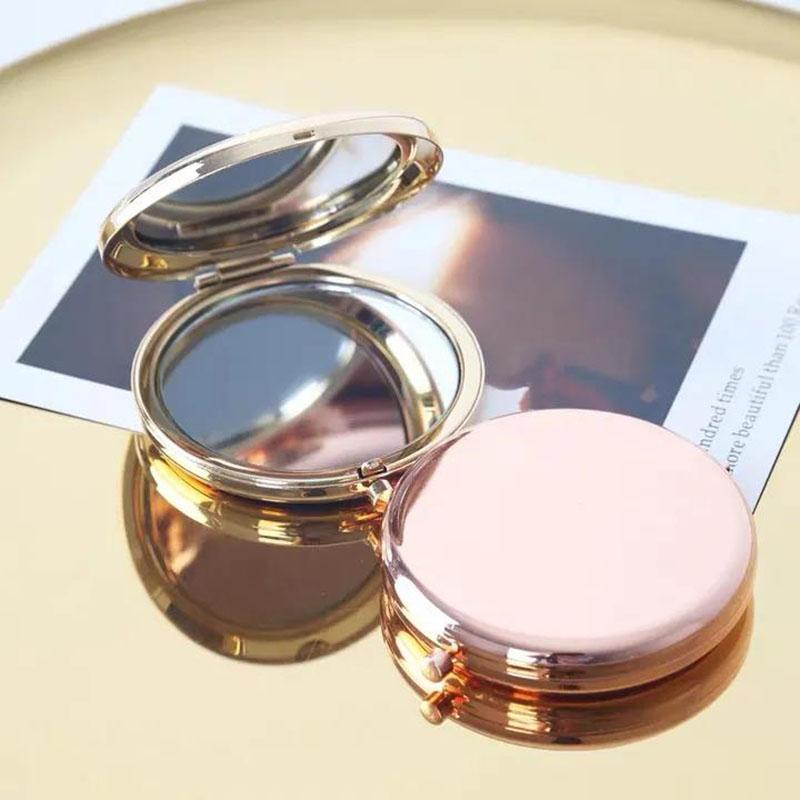 Solid Color Foldable Flip Double-sided Makeup Mirror Ladies Collapsible Must-have Makeup for Travel Appointment Portable HD Thin and Light