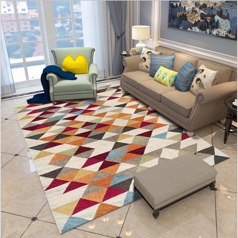 Rectangle Carpet Geometric Style Non-slip Rug and Carpets for Home Living Room/Bedroom/Kitchen Mats