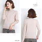 Autumn and Winter Loose Wild Cardigan Half High Neck Large Size Knitted Sweater Solid Color Comfortable Female Bottoming Shirt