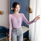 Sweater Women Autumn Winter Bottoming Shirt Women's Mesh Stitching Loose Long-sleeved Round Neck Korean Knit Sweater with Top