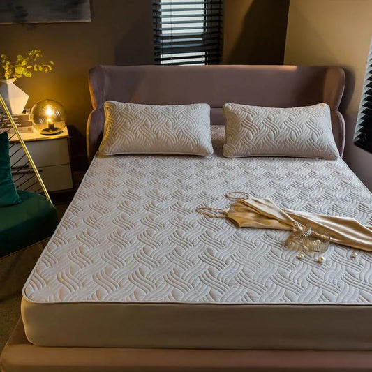 Cotton Bed Sheet One-piece Bedspread Quilted Mattress Protection Cover Non-slip Fixed All-inclusive Dust Cover Cover