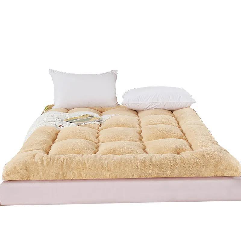 Thickening Plus Velvet Warmth Non-slip Folding Dormitory Mattress Household Sleeping Pad Quilt
