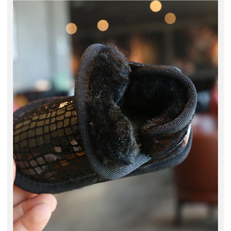 Children's Snow Boots Winter 0-3-year-old Female Baby Cotton Shoes Men's Plush Baby Soft Sole Warm Walking Shoes