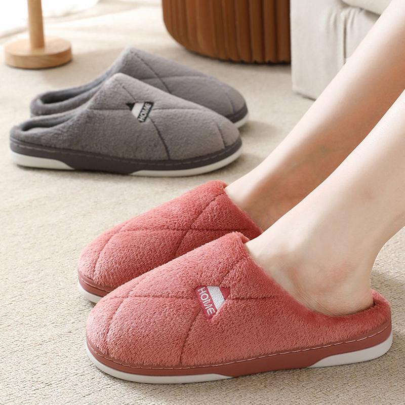 Winter Home Slippers Unisex Cartoon Cat Shoes Non-slip Soft Winter Warm House Slippers Indoor Bedroom Couples Floor Shoes