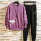 Top/suit Long-sleeved Suit Men's Jacket Spring and Autumn Pullover Sweater Tide Brand T-shirt Large Size Student Sports Casual Long Pants