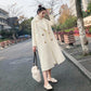 Hepburn Style Woolen Coat Women's Mid-length Korean Style Loose Woolen Coat Plus Cotton Thick Autumn and Winter Woolen Coat
