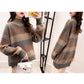 Women's Striped Turtleneck Sweater Long Sleeves Loose Mid-length Pullover Sweater Jumper