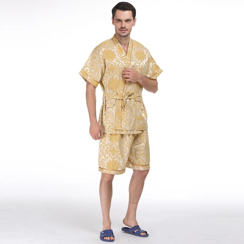 Cardigan Lace-up Steam Suit Men's Bathing Suit Bath Yukata Sauna Bathing Suit Lace-up Kimono