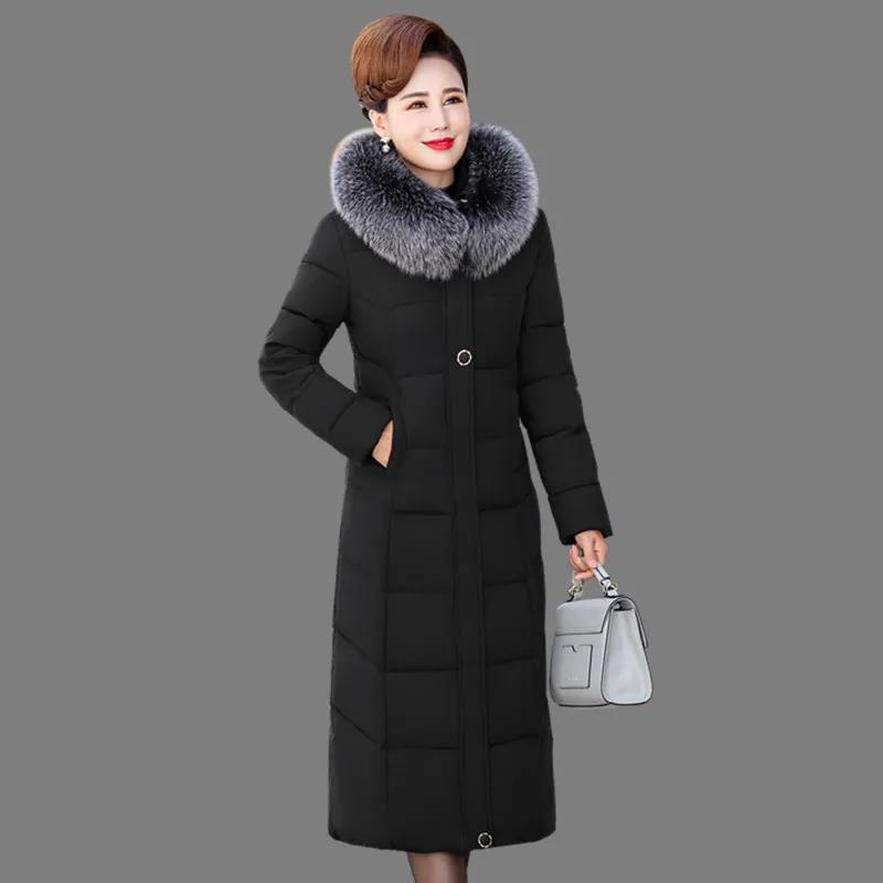 Winter Coat Women's Coat Middle-aged Women's Padded Clothes Long Over-the-knee Padded Jacket