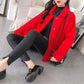 Woolen Fashion Jacket Fall/Winter Lapel Short Sweater Thicken Long Sleeve Knit Cardigan