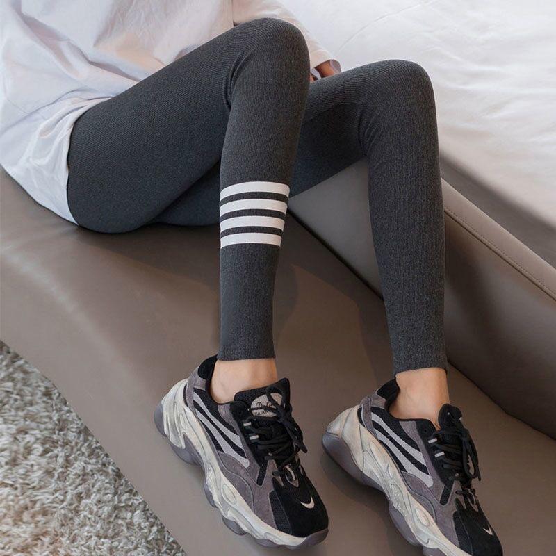 Leggings Women's Outer Wear Trousers Winter Plus Velvet Thickening Black Gray Large Size High Waist Pants
