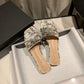 Slippers Women's Summer Wear Thick-heeled Sandals and Slippers All-match Bow-knot Square Toe Korean Style Non-slip