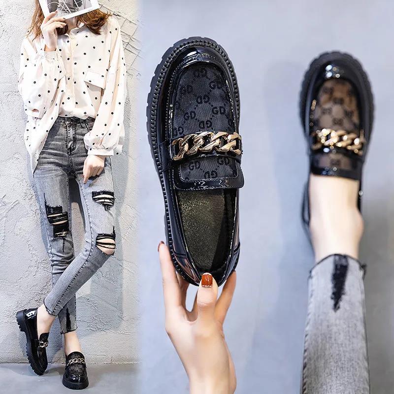 Summer Women's British Style Leather Shoes Trendy All-match Fashion Ladies Loafers