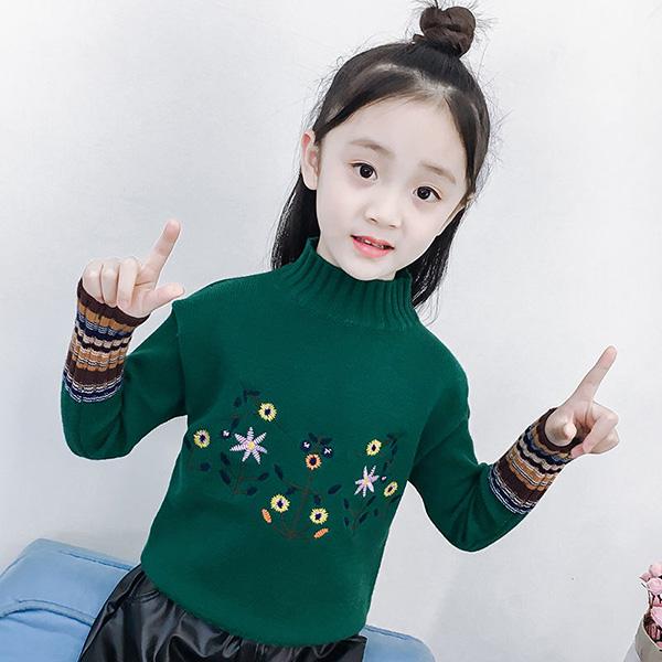 Autumn and Winter Little Girl Fashion Jacket Long-sleeved Hooded Children's Sweater Loose Knitted Cardigan