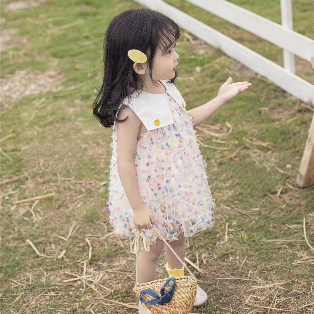 Girl's Sleeveless Princess Skirt Summer Little Girl Children's Dress Korean Style Pengpeng Yarn Baby Summer Dress Children's Dress