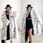 Mid-length Faux Fur Coat Winter Korean Fashion Style V-neck Thick Warm Fur One Plush Coat Suitable for Women