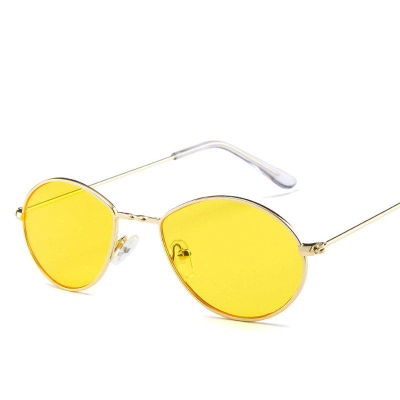 small oval sunglasses women retro red eyewear vintage glasses gold metal frame mirror points vintage