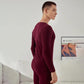 Men Winter Thermal Underwear Autumn Clothes V-neck Tops Pants Male Tight Suit Windproof Comfortable Soft Lining Long Sleeve High Elasticity