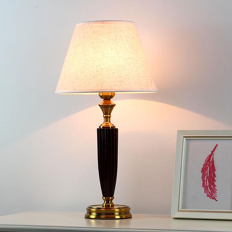 Resin Table Lamp Living Room Button Switch Bedroom Bedside Table Lights Fabric Home Decoration