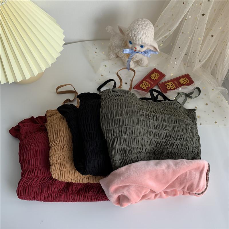 Sexy Winter Thermals Women Velvet Vest Spaghetti Strap Slim Body Tops Solid Warm Inner Wear Sleeveless Thermal Underwear