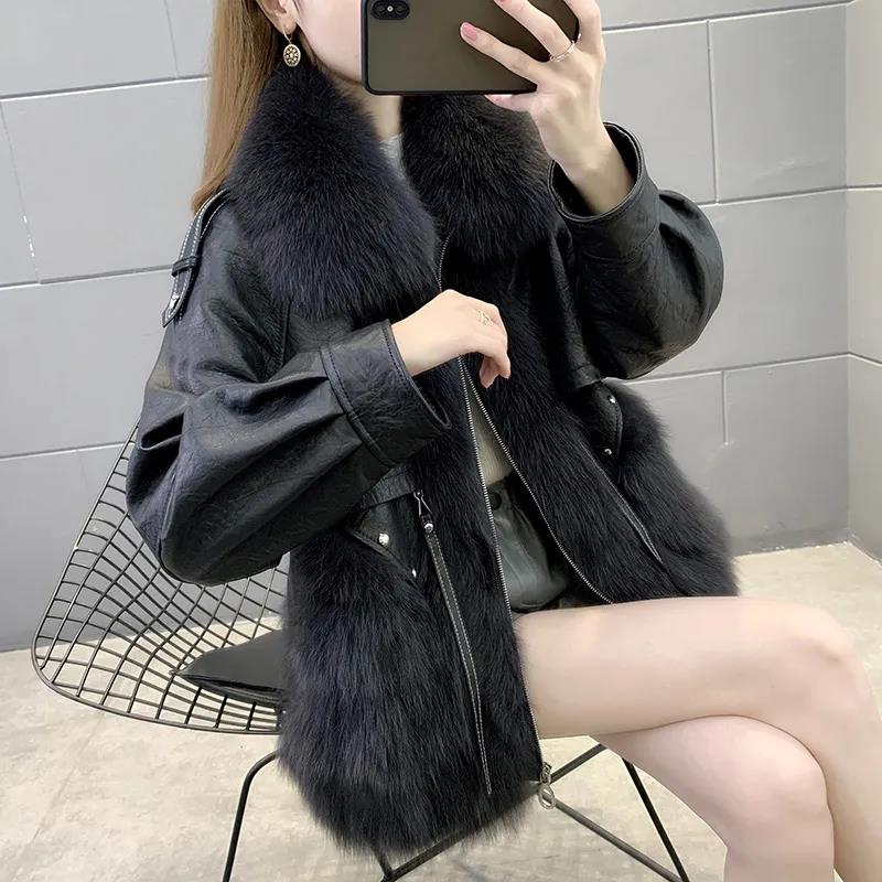 Autumn and Winter Models of Imitation Fur Coat Women's Short Thickened Loose and Thin Fashionable Fox Fur Plush Coat