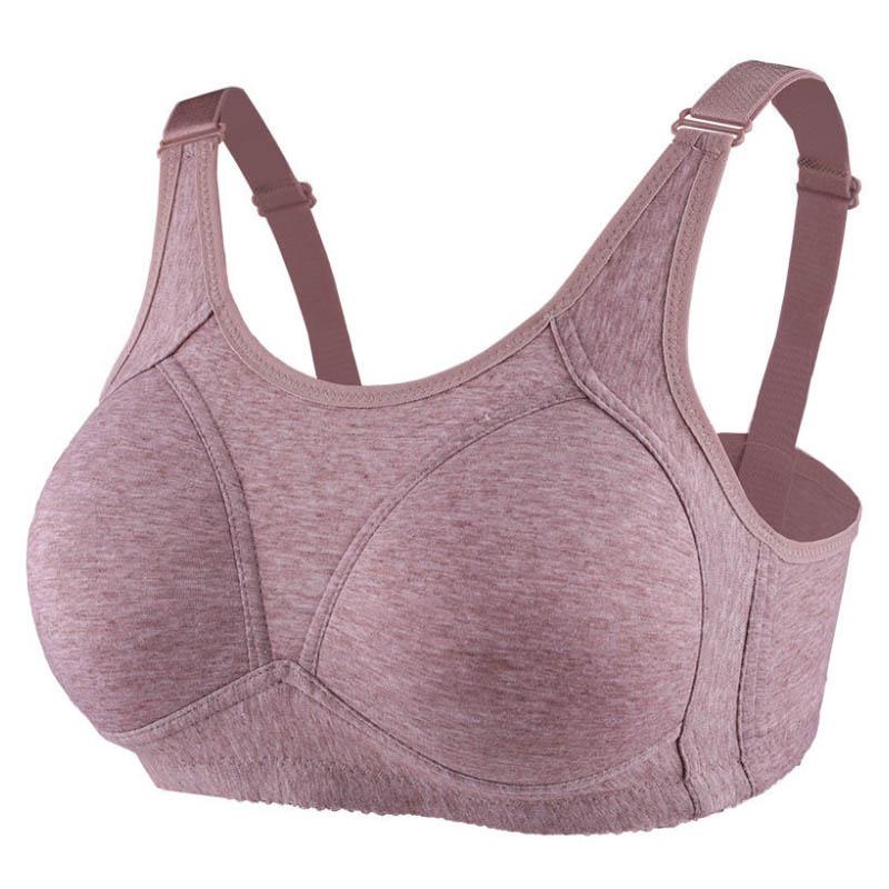 No Steel Ring Large Size Bra Thin Section Simple Full Cup Anti-sagging Anti-glare Top-up Bra