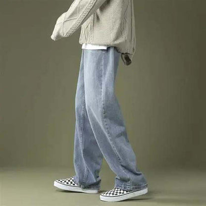 Jeans Men's Straight Loose Loose Spring Trend Wild Drape Wide-leg Pants