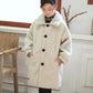 Festive Christmas Clothes Girls Thick Woolen Coat Double-breasted Mid-length Woolen Autumn and Winter Coat