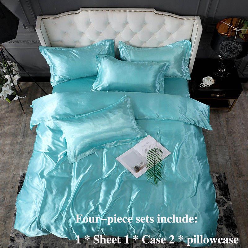 Ice Silk Four-sector Four Seasons Universal Bedding Simple Silk Clothing Skin Naked 1.8 M 2 Meter Bed Bedding Set