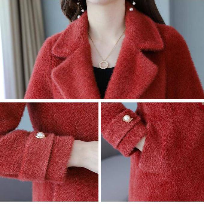 Winter Jacket Fashion Women Fur Coat Long Wool Coat Female Thick Warm Overcoat Christmas Outwear