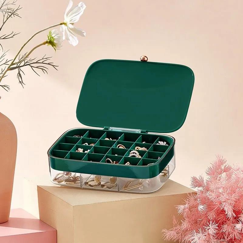 Jewelry Box Little Girl Waterproof Leather Can Carry Small and Exquisite Earrings Ring Necklace Jewelry Storage Box