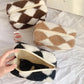 Autumn and Winter Checkerboard Plaid Plush Cosmetic Bag Large-capacity Storage Bag Lingge Portable Cosmetic Bag