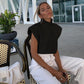 Turtleneck Autumn Winter Solid Wool Knit Sweater New Sexy Temperament High Neck Short Sleeve Sweater Top Women
