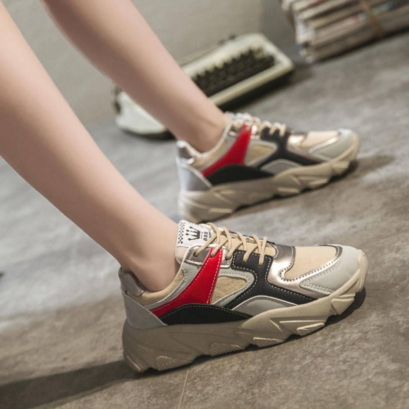 Women's Platform Chunky Sneakers Fashion Women Flat Thick Sole Shoes Woman Dad Footwear