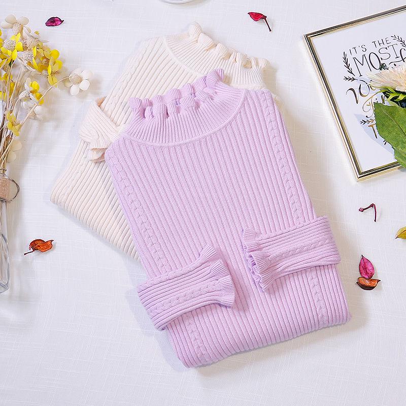 Knitted Sweaters Women 2019 Autumn Winter Long Sleeve Casual Turtleneck Pullover Female Pink Jumper