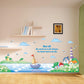 Waistline stickers baseboard bathroom ocean lake boat blue sea wallpaper