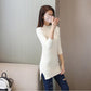 Mid-length Knitted Slim-fit Sweater, Solid Color Padded Bottoming Shirt, Round Neck Dress In Autumn and Winter