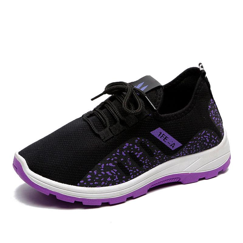 Low-top Women's Shoes Lightweight Breathable Flying Weaving Comfortable Non-slip Shoes