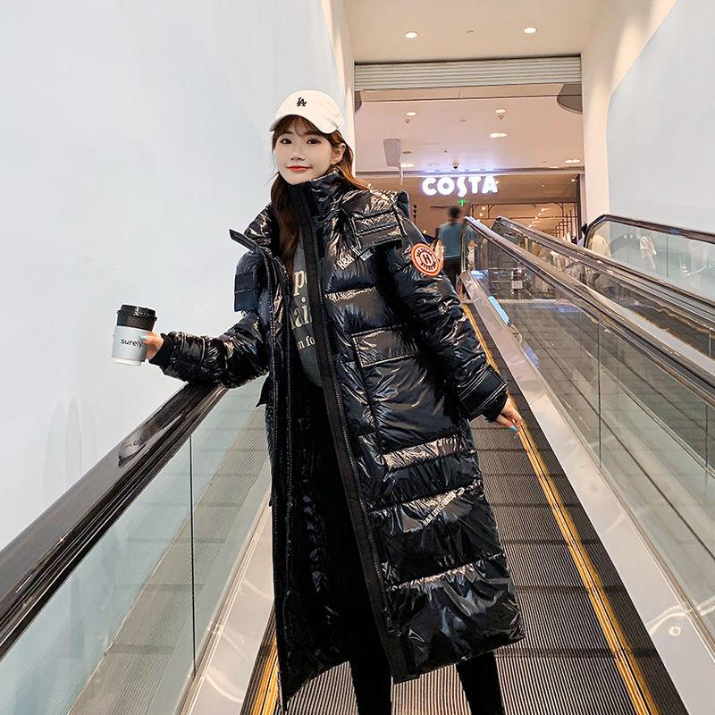 Glossy Wash-free Winter Padded Coat Women's Mid-length Over-the-knee Loose Bread Coat Thick Padded Coat