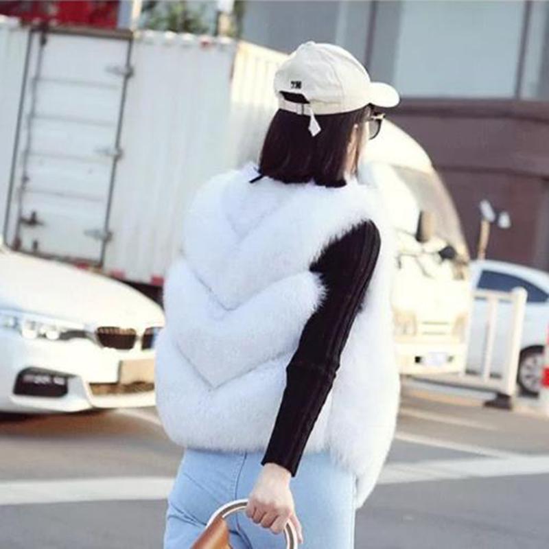 Slim Slimming Fox Fur Thermal Faux Fur Vest Women Short Fur Vest Jacket Autumn and Winter Soft and Comfortable