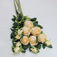 Artificial Rose Plastic Artificial Flower Home Living Room Retro Bouquet Set Bulgarian Rose Flower Arrangement Decoration